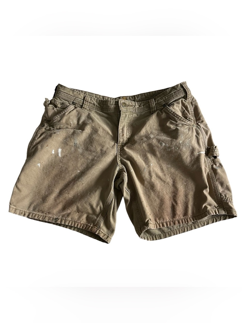 Carhartt Shorts Womens 10 Beige 102094 Original Fit Work Carpenter‎ Loop Stretch